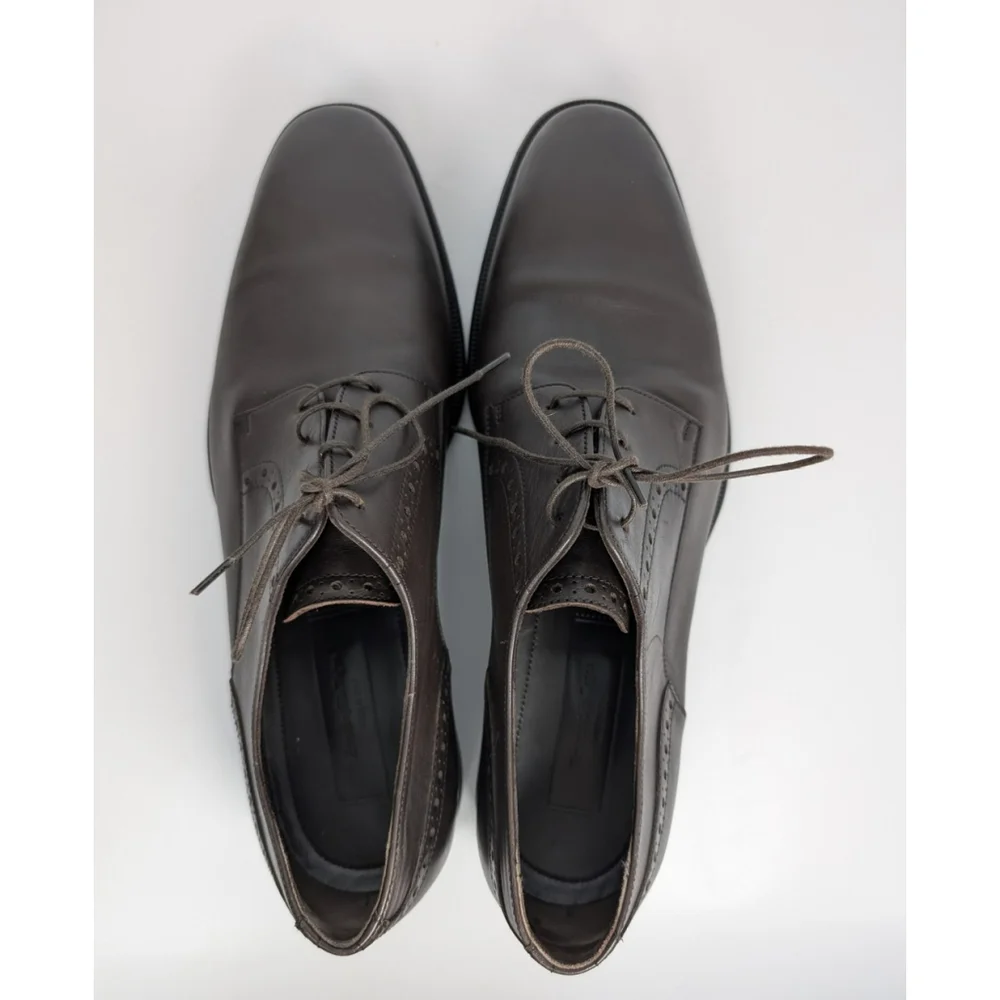 Ermenegildo Zegna Brown Derby Dress Shoes Sz 10 Classic Designer Luxury